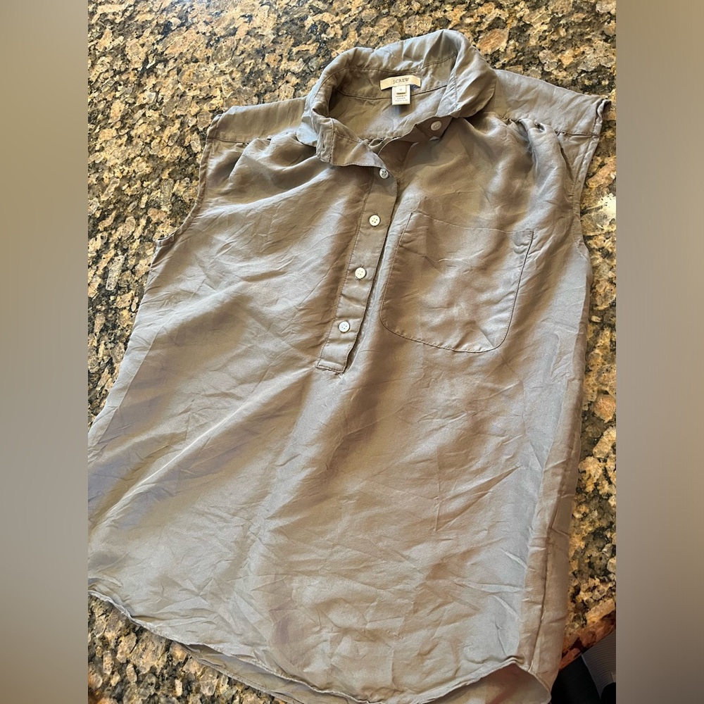 J Crew 100% silk blouse top size 0